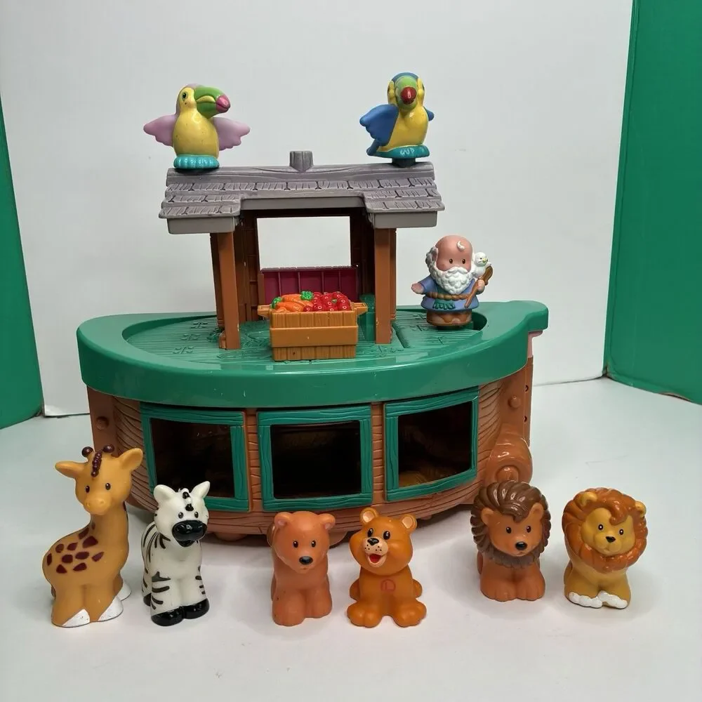 2002 Vintage Fisher Price Little People Noah's Ark Boat Play Set & Figures